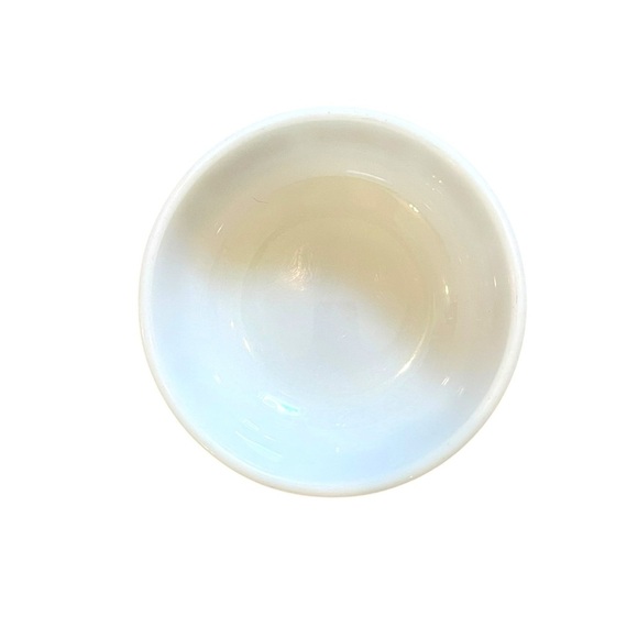 Anchor Hocking Vintage White Bowl with Copper Filagree Floral Design - Picture 4 of 9